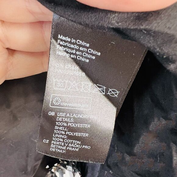 NWOT H&M Blue Rectangle Paillette Sequin Fully Lined Jacket - Picture 6 of 6